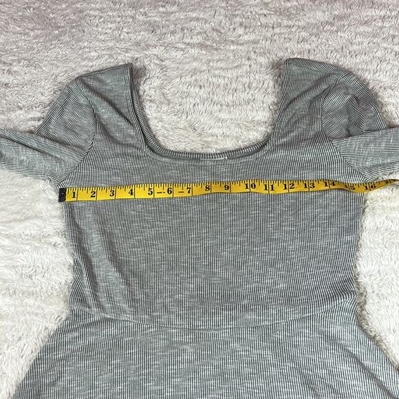 H.I.P. HIP grey ribbed ballerina skater dress, size med - Picture 5 of 9